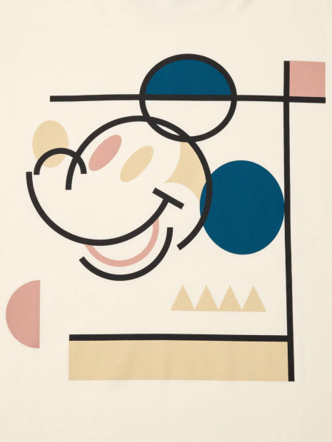 Футболка Disney's Mickey Faces UNIQLO с принтом 1159851373 (Молочный XXL)