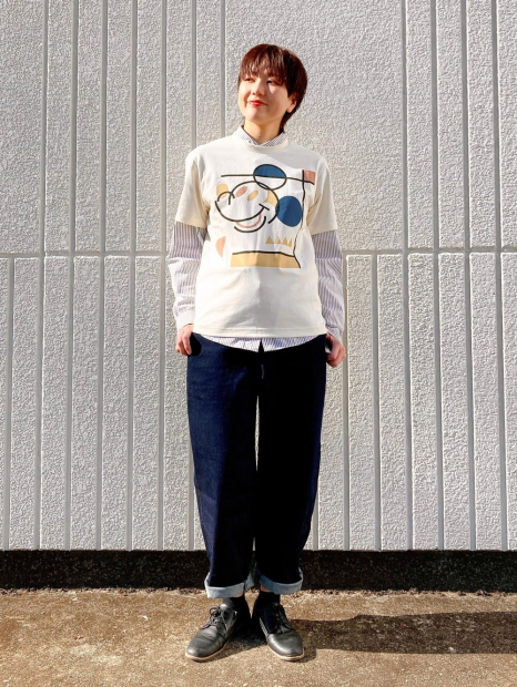 Футболка Disney's Mickey Faces UNIQLO с принтом 1159851373 (Молочный XXL)