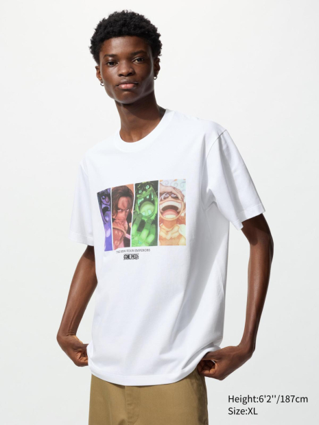 Футболка One Piece UNIQLO с принтом The New Four Emperors 1159851381 (Белый M)