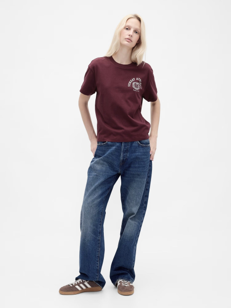 Жіноча футболка GAP з принтом 1159851409 (Бордовий M)