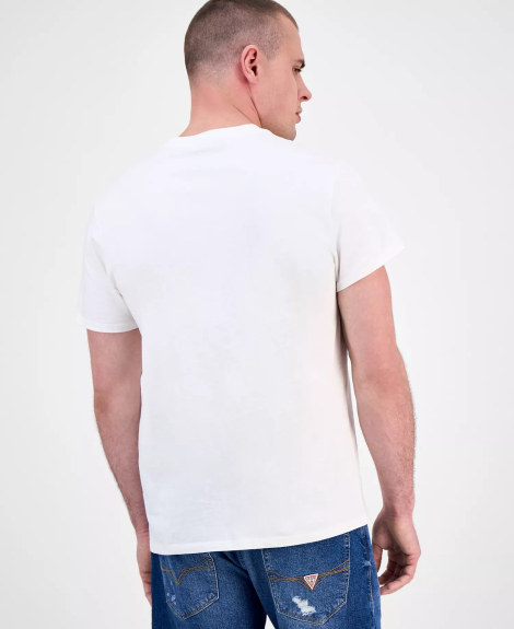 Мужская футболка Guess с принтом и вышивкой 1159851619 (Белый L)