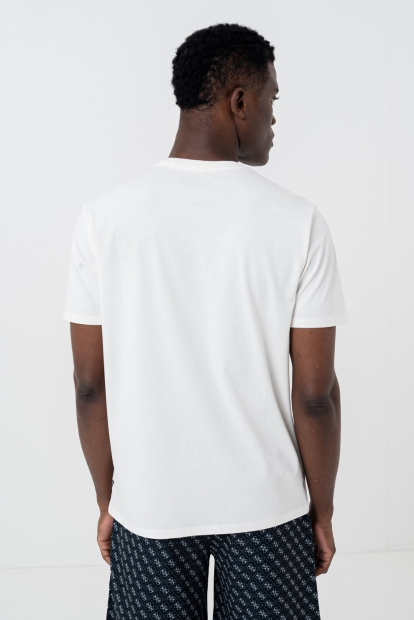 Мужская футболка Guess с принтом и вышивкой 1159851619 (Белый L)