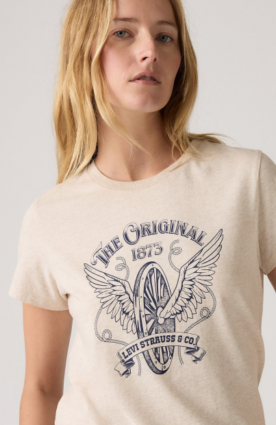 Женская футболка Levi's с рисунком 1159851666 (Бежевый S)