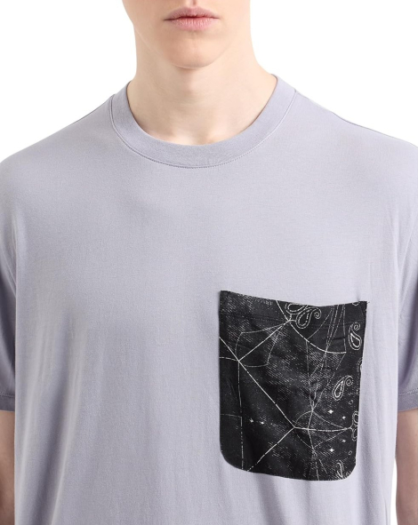 Футболка Armani Exchange с карманом 1159851837 (Сиреневый XL)