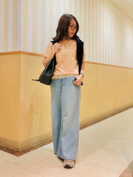 Женская эластичная футболка UNIQLO 1159851933 (Оранжевый S)