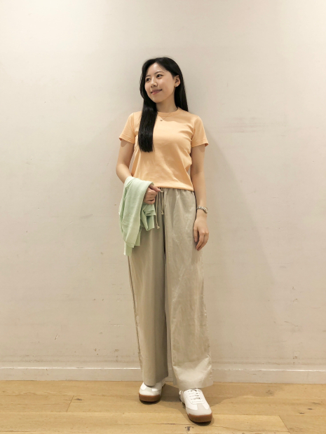 Женская эластичная футболка UNIQLO 1159851933 (Оранжевый S)