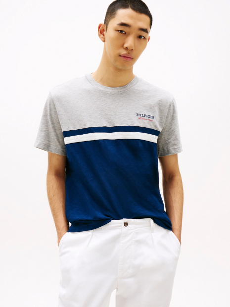 Мужская футболка Tommy Hilfiger с логотипом 1159852118 (Синий/Серый M)