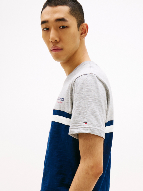 Мужская футболка Tommy Hilfiger с логотипом 1159852118 (Синий/Серый M)