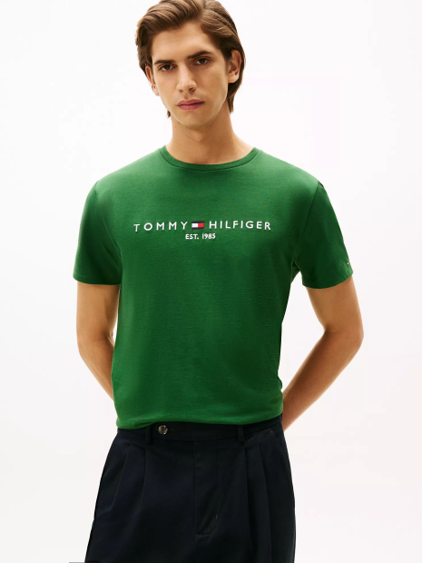 Мужская футболка Tommy Hilfiger с вышитым логотипом 1159852286 (Зеленый XL)