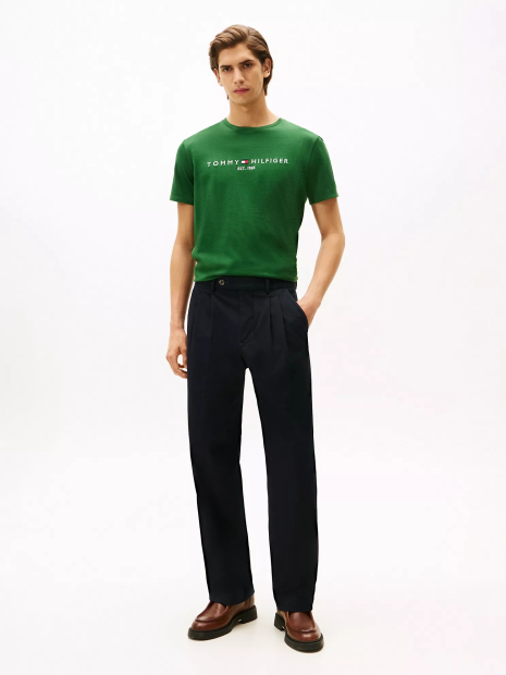Мужская футболка Tommy Hilfiger с вышитым логотипом 1159852286 (Зеленый XL)