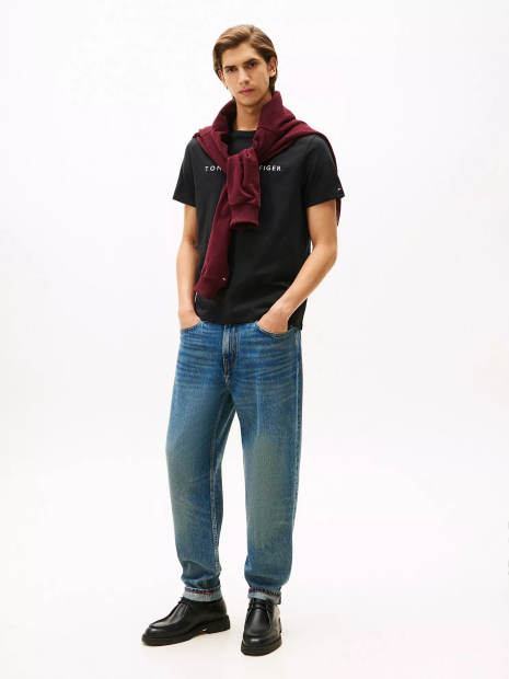 Мужская футболка Tommy Hilfiger с вышитым логотипом 1159852287 (Черный XL)