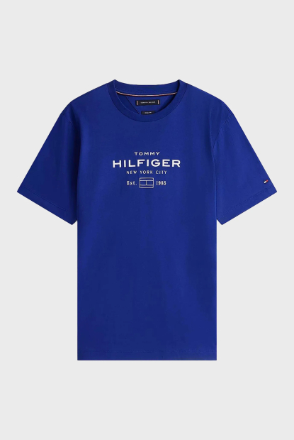 Мужская футболка Tommy Hilfiger с логотипом 1159852393 (Синий L)