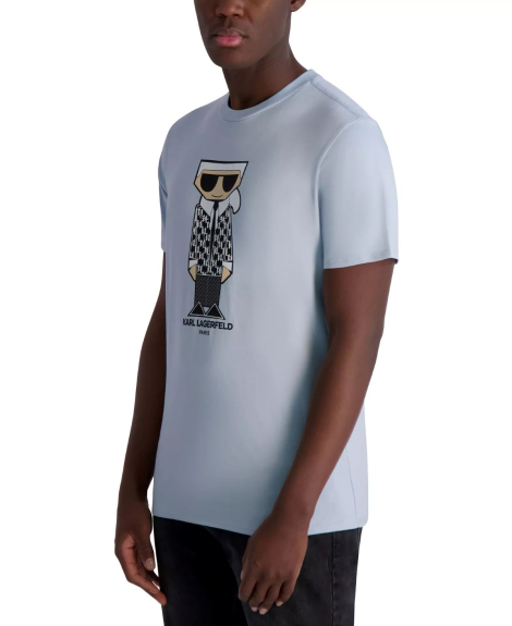 Мужская футболка Karl Lagerfeld Paris с принтом 1159852509 (Голубой S)