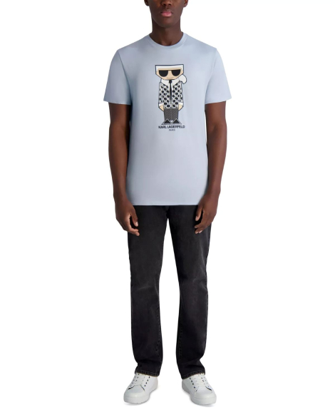 Мужская футболка Karl Lagerfeld Paris с принтом 1159852509 (Голубой S)