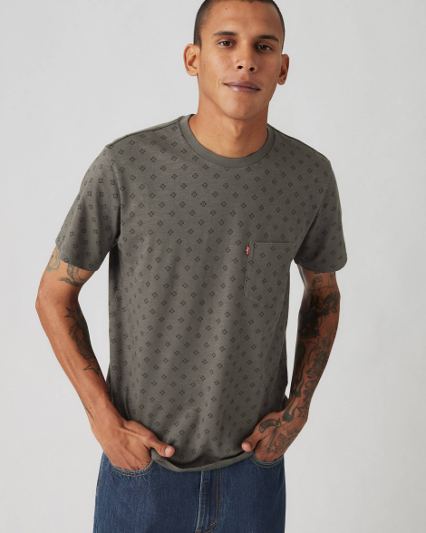 Футболка чоловіча Levi's з принтом 1159852898 (Сірий S)