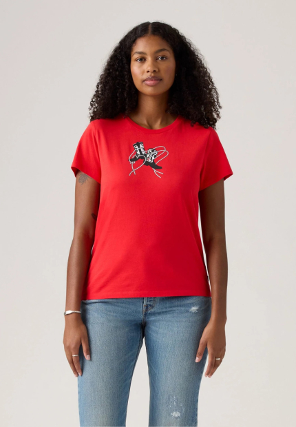 Женская футболка Levi's с принтом 1159853161 (Красный S)