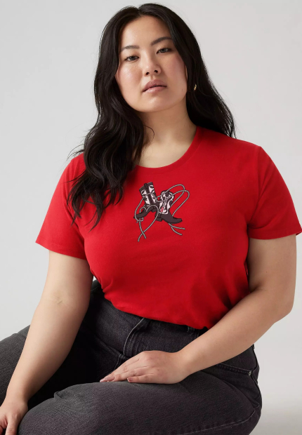 Женская футболка Levi's с принтом 1159853161 (Красный S)