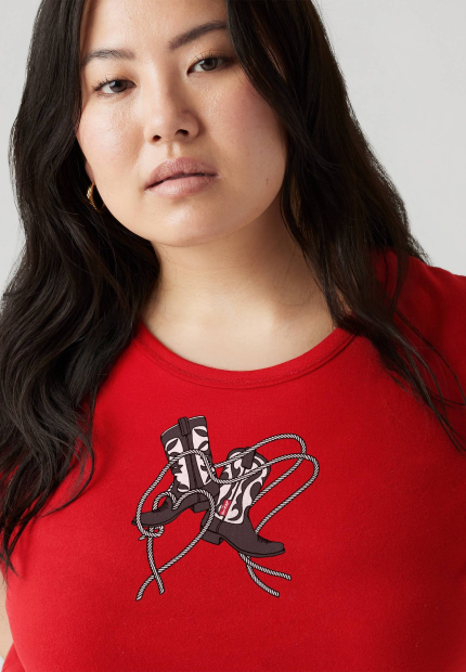 Женская футболка Levi's с принтом 1159853161 (Красный S)