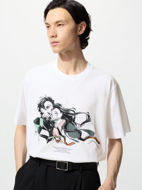 Футболка Demon Slayer: Kimetsu no Yaiba UNIQLO с принтом 1159853169 (Белый XL)
