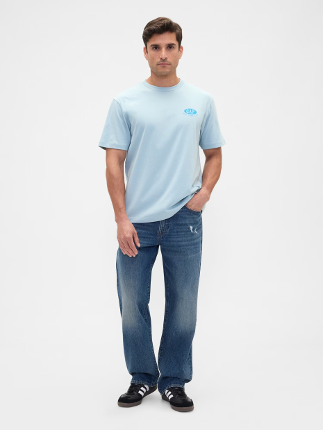 Мужская футболка GAP с принтом 1159853177 (Голубой XXL)