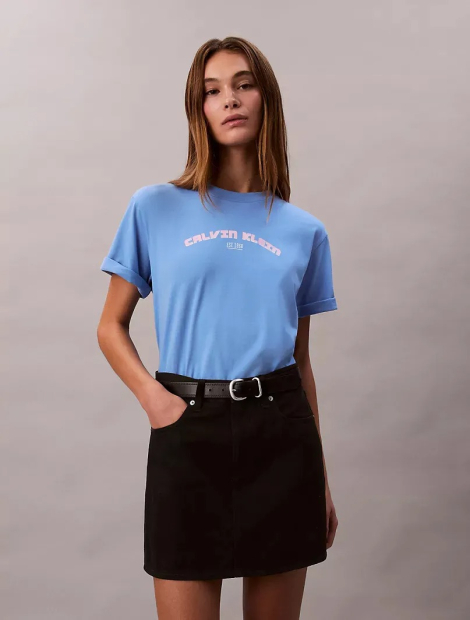 Женская футболка Calvin Klein с логотипом 1159853918 (Голубой XL)