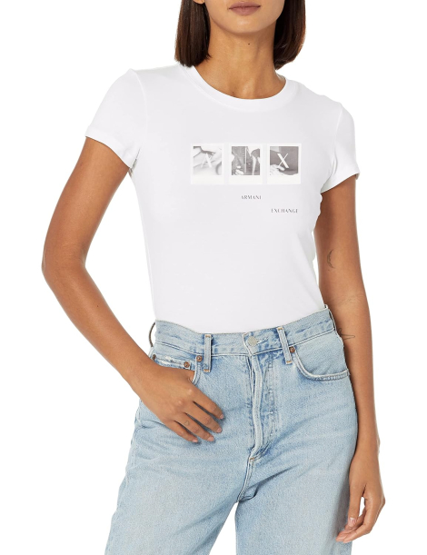 Женская футболка Armani Exchange с логотипом 1159854000 (Белый XL)