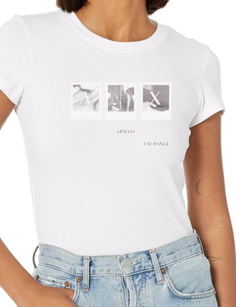 Женская футболка Armani Exchange с логотипом 1159854000 (Белый XL)