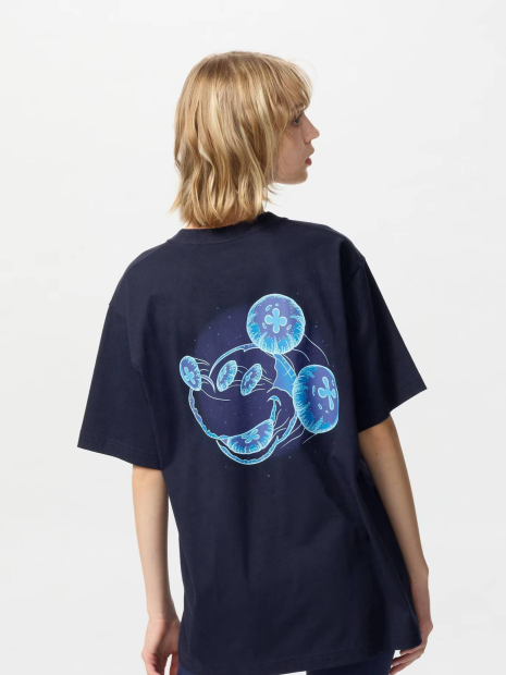 Футболка с принтом Disney's Mickey Faces UNIQLO 1159854235 (Синий XXL)