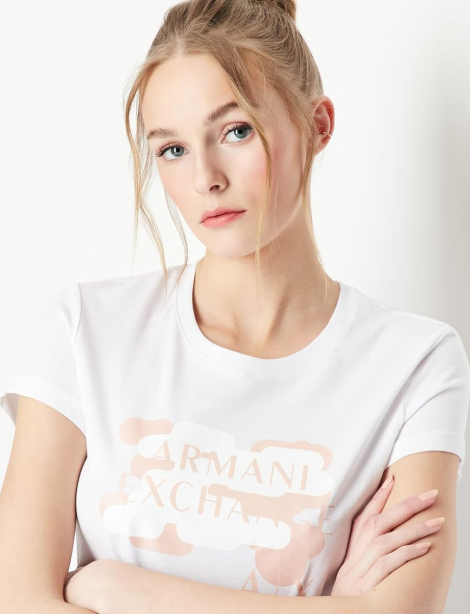 Женская футболка Armani Exchange с принтом 1159854360 (Белый XS)