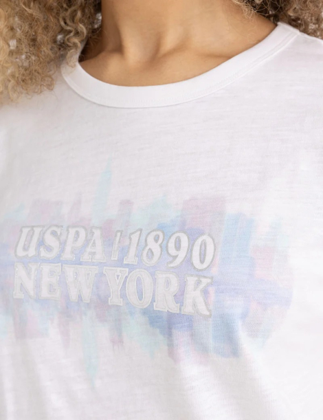 Жіноча футболка US Polo Assn з принтом 1159854655 (Білий L)