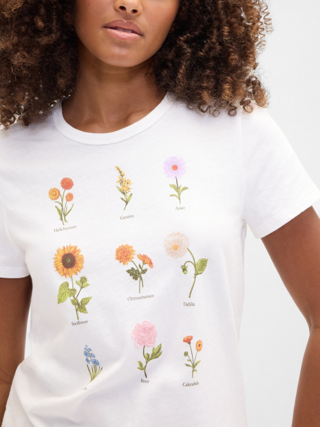 Женская футболка GAP с принтом 1159854715 (Белый S)