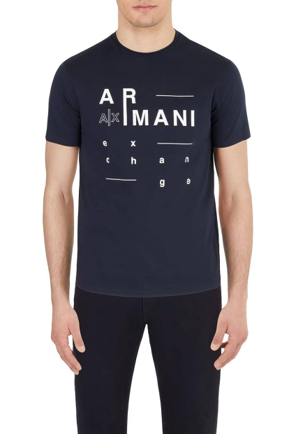 Футболка Armani Exchange с логотипом 1159854754 (Синий XXL)