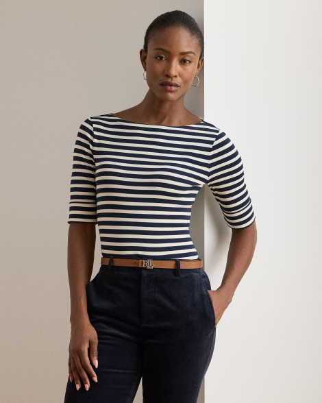 Жіноча футболка Ralph Lauren 1159854787 (Синій/Білий L)