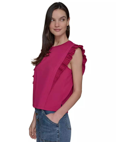 Женская футболка Karl Lagerfeld Paris с рукавами-крылышками 1159854946 (Розовый XL)