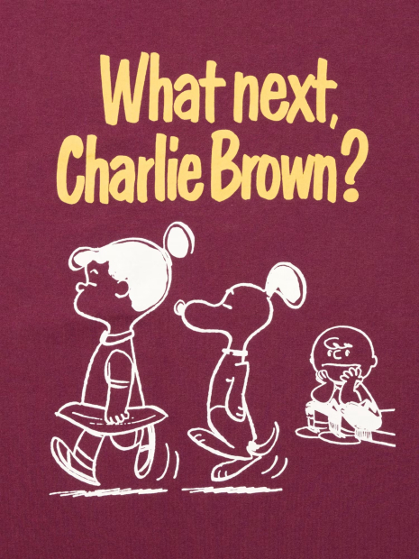 Футболка PEANUTS UT UNIQLO с принтом 1159854991 (Бордовый XS)