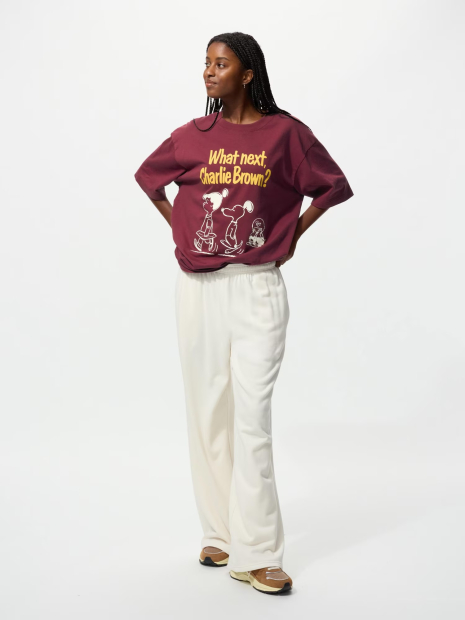 Футболка PEANUTS UT UNIQLO с принтом 1159854991 (Бордовый XS)