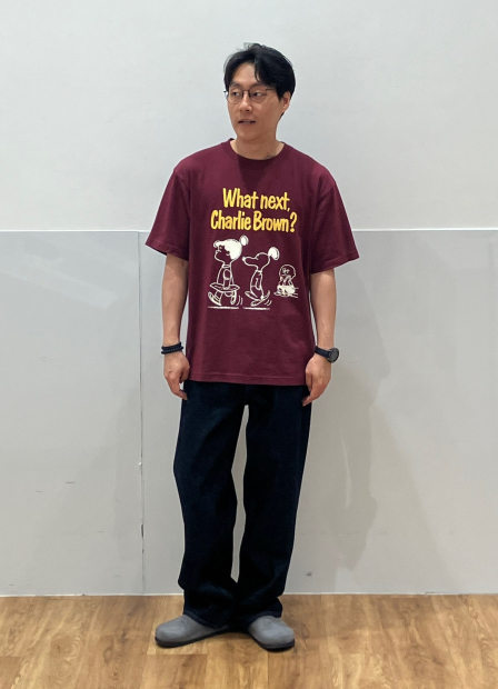 Футболка PEANUTS UT UNIQLO с принтом 1159854991 (Бордовый XS)