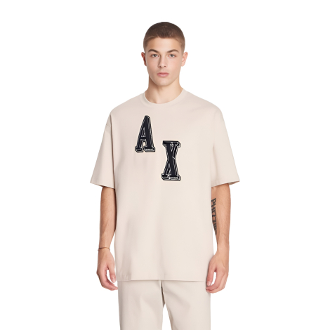 Футболка Armani Exchange з логотипом 1159855022 (Бежевий S)