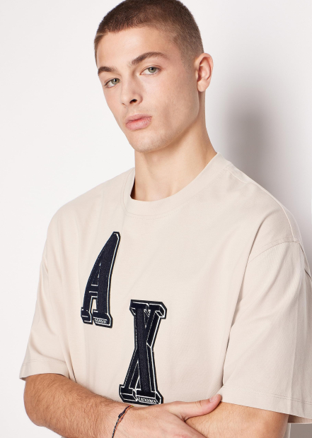 Футболка Armani Exchange з логотипом 1159855022 (Бежевий S)