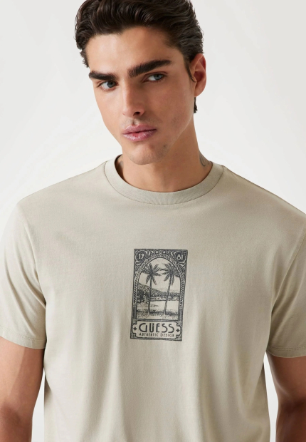 Мужская футболка Guess 1159855027 (Бежевый L)