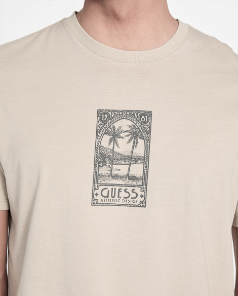 Мужская футболка Guess 1159855027 (Бежевый L)