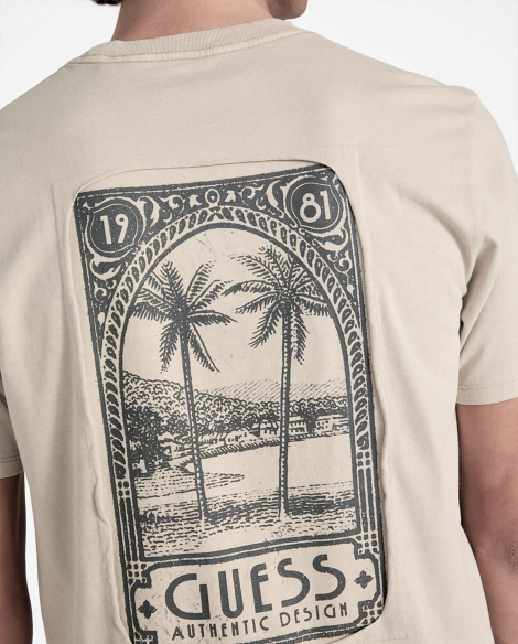 Мужская футболка Guess 1159855027 (Бежевый L)
