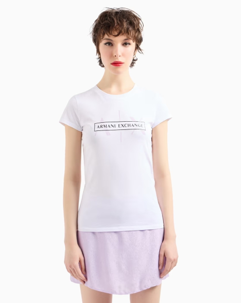 Женская футболка Armani Exchange с логотипом 1159855039 (Белый L)