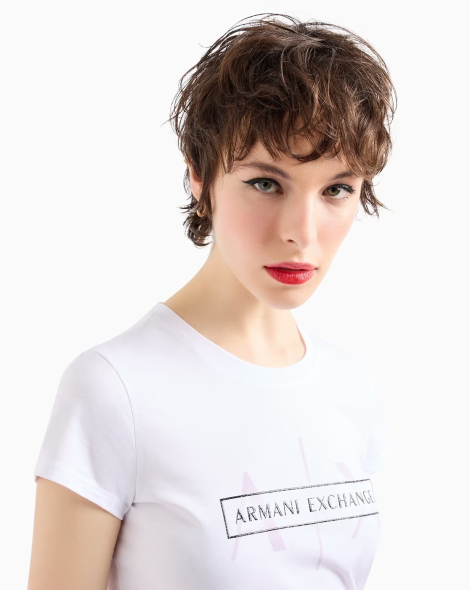 Женская футболка Armani Exchange с логотипом 1159855039 (Белый L)