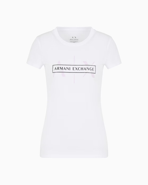 Женская футболка Armani Exchange с логотипом 1159855039 (Белый L)
