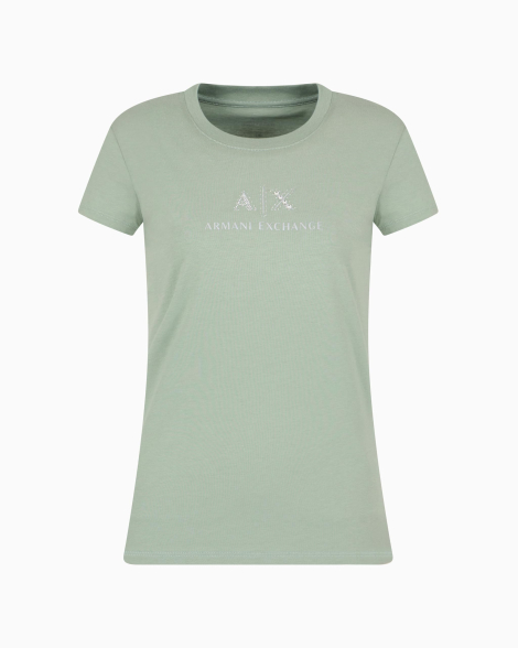 Жіноча футболка Armani Exchange зі стразами 1159855052 (Зелений S)