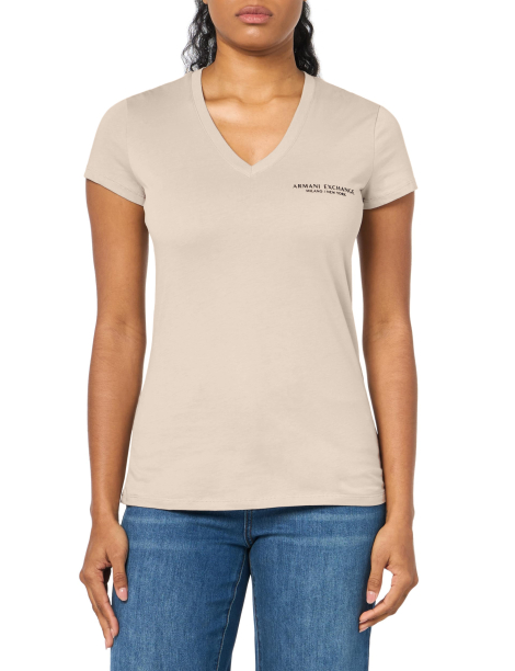 Жіноча футболка Armani Exchange з логотипом 1159855238 (Бежевий XXL)