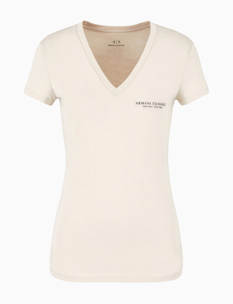 Жіноча футболка Armani Exchange з логотипом 1159855238 (Бежевий XXL)
