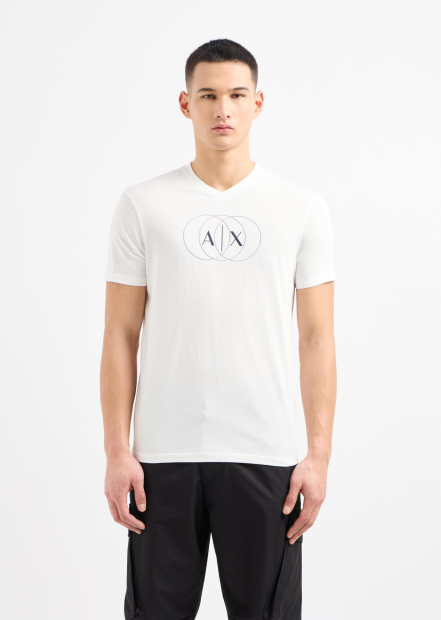 Чоловічі футболки з логотипом Armani Exchange 1159855415 (Білий L)
