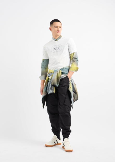 Чоловічі футболки з логотипом Armani Exchange 1159855415 (Білий L)